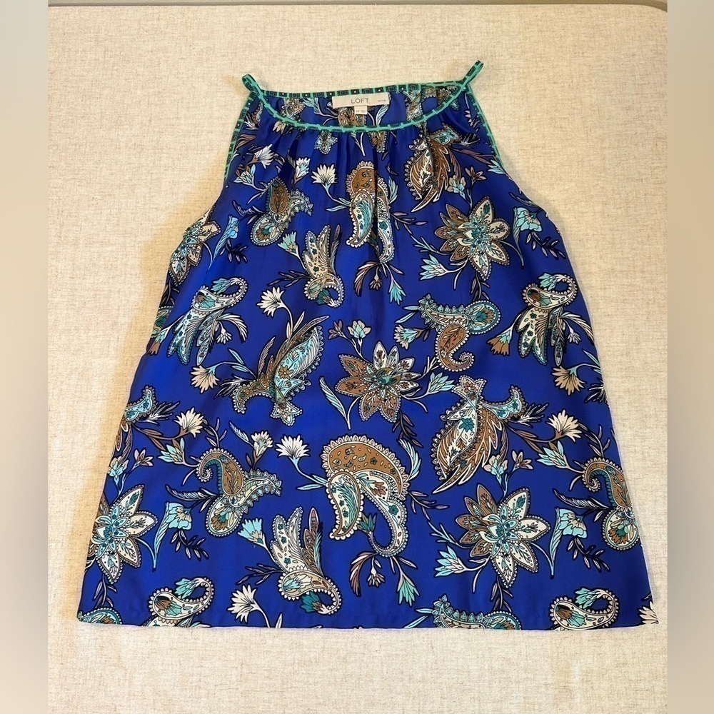 Loft Petites Paisley Sleeveless Top Medium Petite